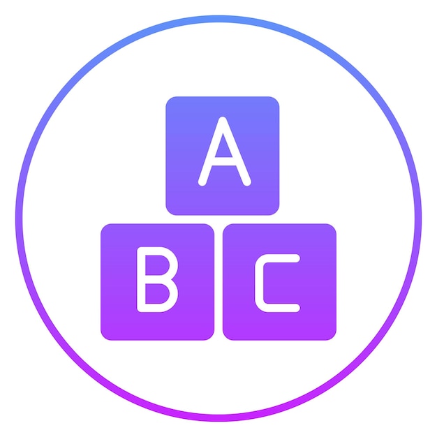 Ilustración del icono vectorial de bloques ABC del conjunto de iconos del jardín de infantes