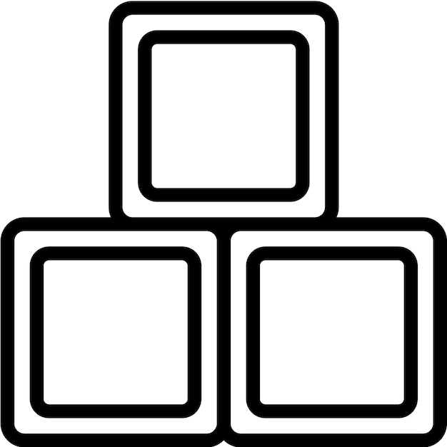 Ilustración del icono vectorial de bloques del conjunto de iconos de juguetes para niños