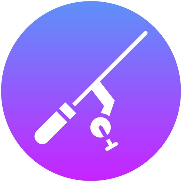 Ilustración del icono vectorial de la bobina de pesca del conjunto de iconos de pesca