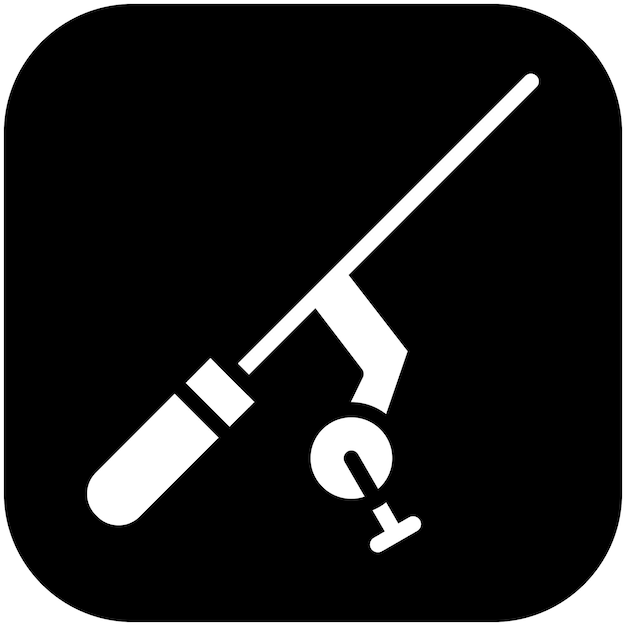 Ilustración del icono vectorial de la bobina de pesca del conjunto de iconos de pesca