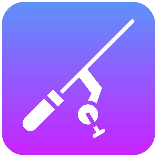 Ilustración del icono vectorial de la bobina de pesca del conjunto de iconos de pesca