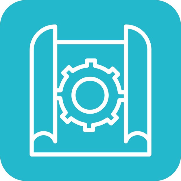 Ilustración del icono vectorial de boceto de ingeniería del conjunto de iconos de ingeniería