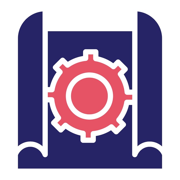 Ilustración del icono vectorial de boceto de ingeniería del conjunto de iconos de ingeniería