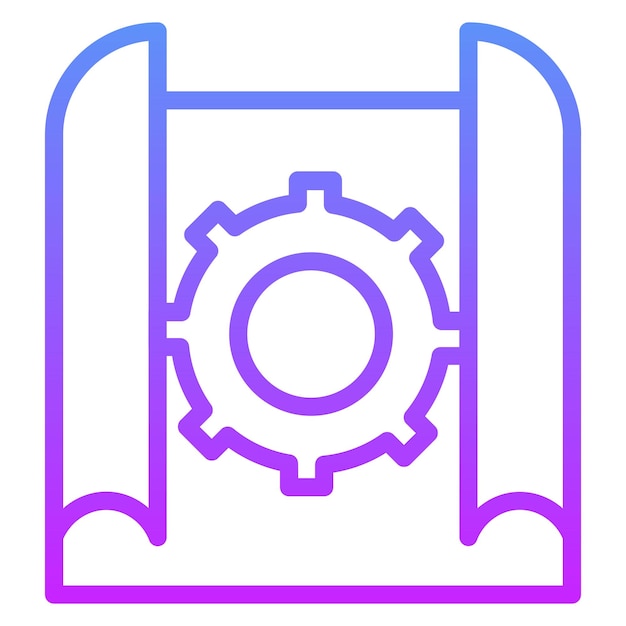 Ilustración del icono vectorial de boceto de ingeniería del conjunto de iconos de ingeniería
