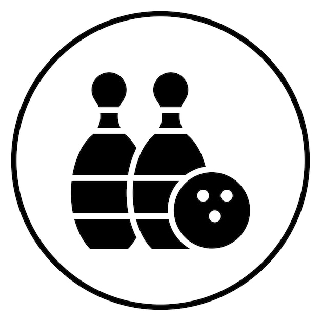 Ilustración del icono vectorial de bolos del conjunto de iconos de entretenimiento