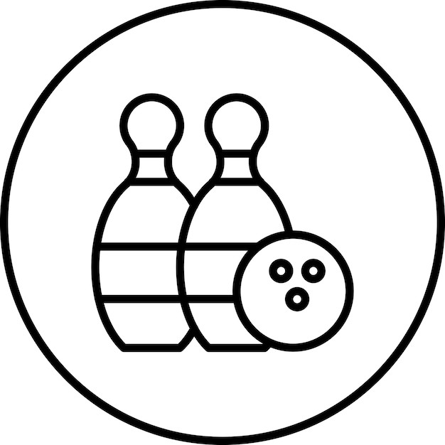 Ilustración del icono vectorial de bolos del conjunto de iconos de entretenimiento