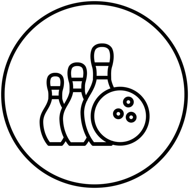 Ilustración del icono vectorial de bolos del conjunto de iconos de los Juegos Olímpicos