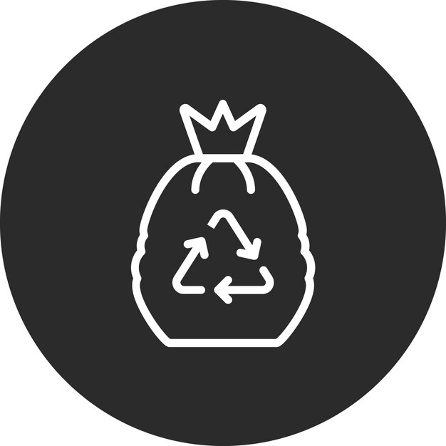 Ilustración del icono vectorial de la bolsa de basura del conjunto de iconos de limpieza de la casa