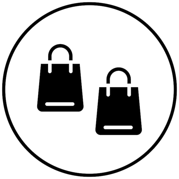 Ilustración del icono vectorial de la bolsa de compras del conjunto de iconos del centro comercial