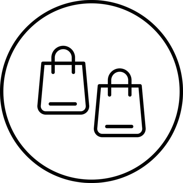 Ilustración del icono vectorial de la bolsa de compras del conjunto de iconos del centro comercial