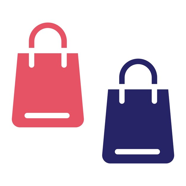 Ilustración del icono vectorial de la bolsa de compras del conjunto de iconos del centro comercial