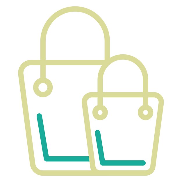 Ilustración del icono vectorial de la bolsa de compras del conjunto de iconos de comercio electrónico