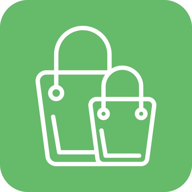 Ilustración del icono vectorial de la bolsa de compras del conjunto de iconos de comercio electrónico
