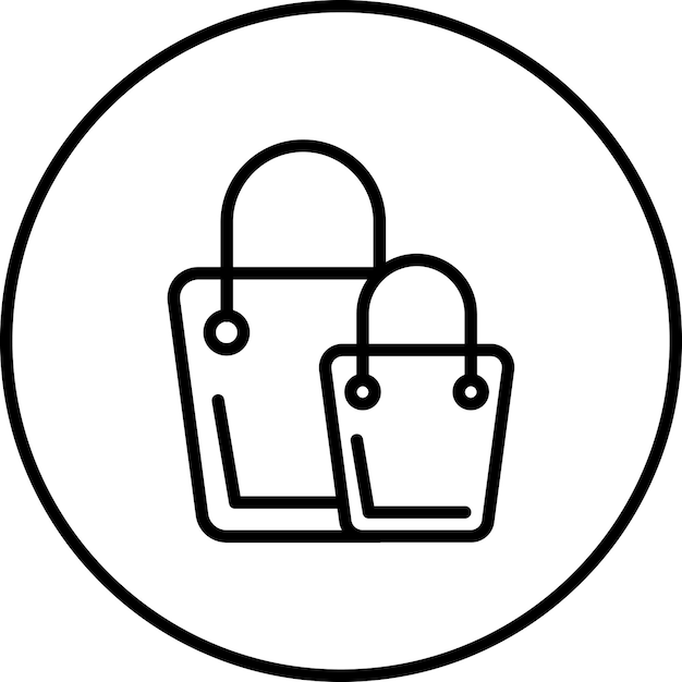 Ilustración del icono vectorial de la bolsa de compras del conjunto de iconos de comercio electrónico