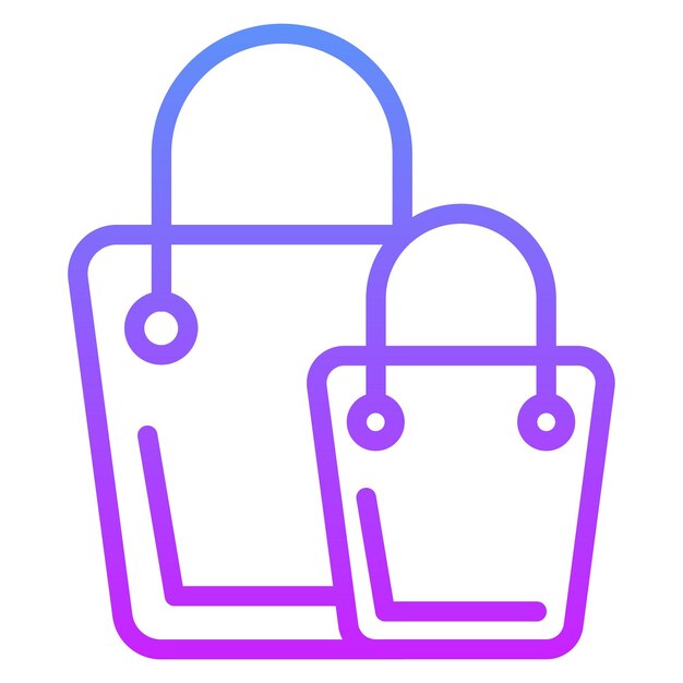 Ilustración del icono vectorial de la bolsa de compras del conjunto de iconos de comercio electrónico