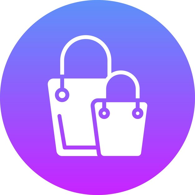 Ilustración del icono vectorial de la bolsa de compras del conjunto de iconos de comercio electrónico