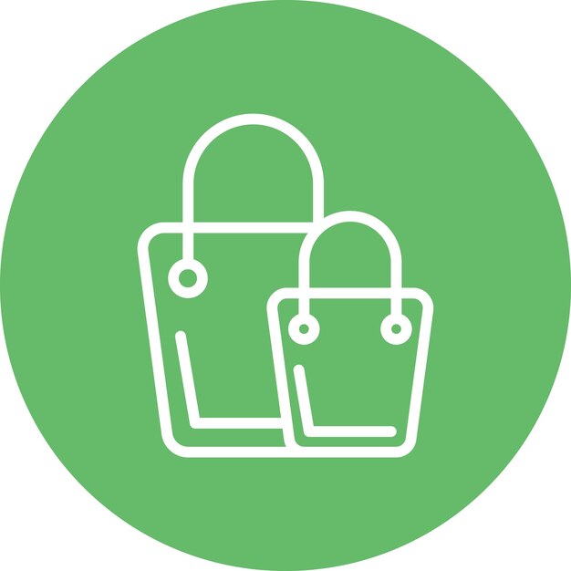 Ilustración del icono vectorial de la bolsa de compras del conjunto de iconos de comercio electrónico