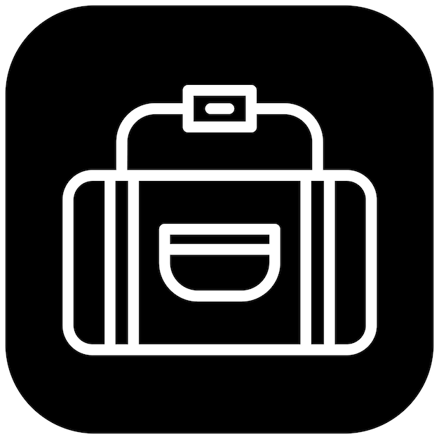 Ilustración del icono vectorial de la bolsa deportiva del conjunto de iconos de rugby