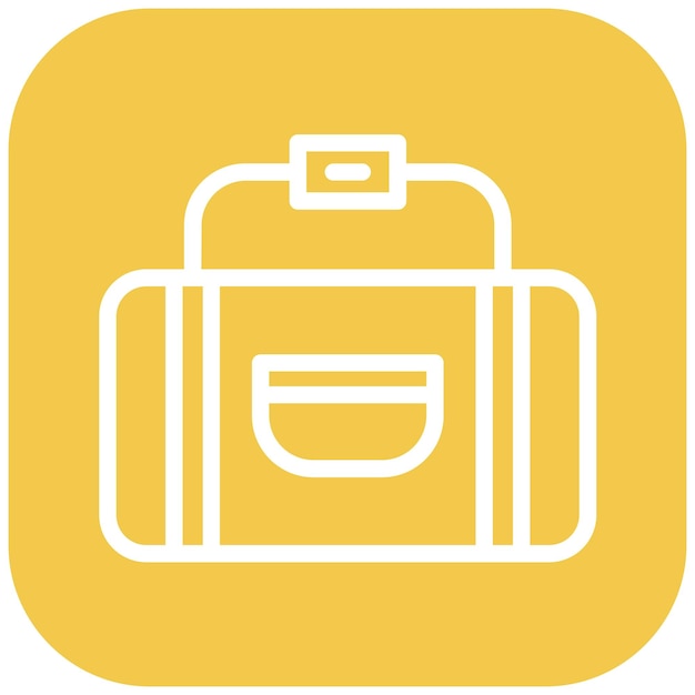 Ilustración del icono vectorial de la bolsa deportiva del conjunto de iconos de rugby
