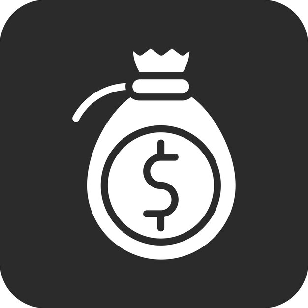 Ilustración del icono vectorial de la bolsa de dinero del conjunto de iconos de contabilidad