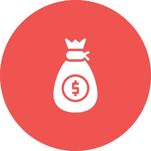 Ilustración del icono vectorial de la bolsa de dinero del icono del Oeste Salvaje