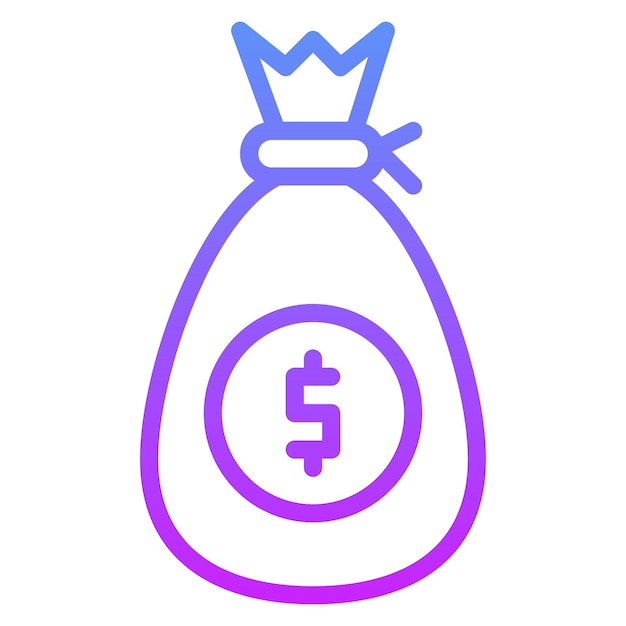Ilustración del icono vectorial de la bolsa de dinero del icono del Oeste Salvaje