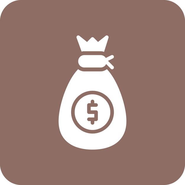 Ilustración del icono vectorial de la bolsa de dinero del icono del Oeste Salvaje