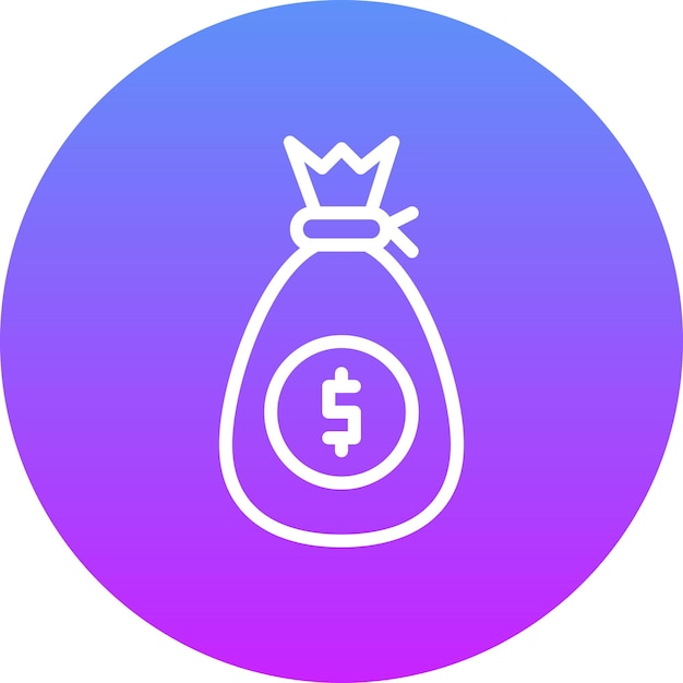 Ilustración del icono vectorial de la bolsa de dinero del icono del Oeste Salvaje