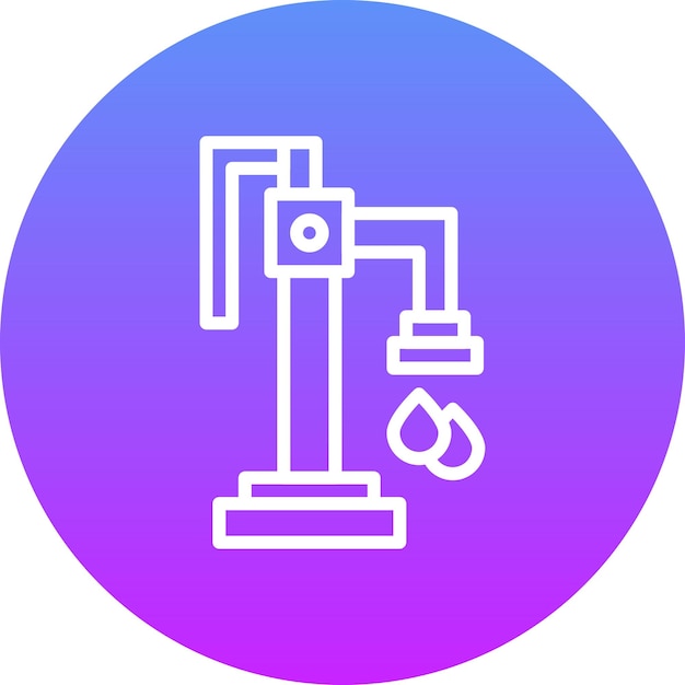 Ilustración del icono vectorial de la bomba de mano del conjunto de iconos de la industria de la gasolina