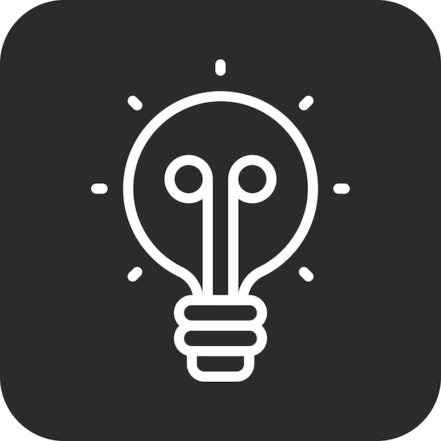 Ilustración del icono vectorial de la bombilla del conjunto de iconos de computadora y hardware