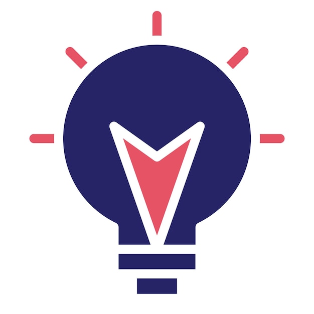 Ilustración del icono vectorial de la bombilla del conjunto de iconos de educación