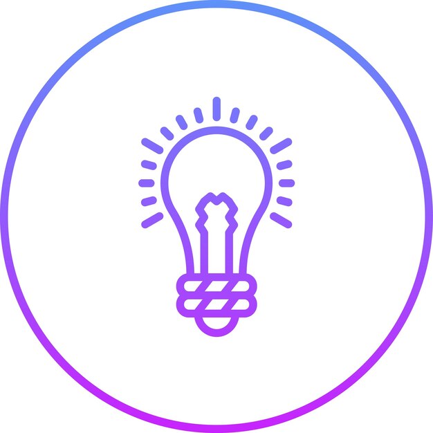 Ilustración del icono vectorial de la bombilla del conjunto de iconos de energía nuclear