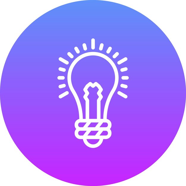 Ilustración del icono vectorial de la bombilla del conjunto de iconos de energía nuclear