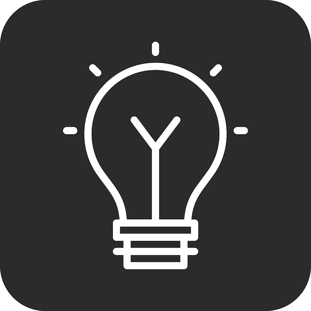 Ilustración del icono vectorial de la bombilla del conjunto de iconos de Investigación y Ciencia
