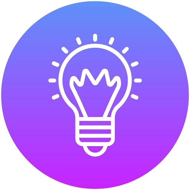 Ilustración del icono vectorial de la bombilla del conjunto de iconos de mejoras para el hogar