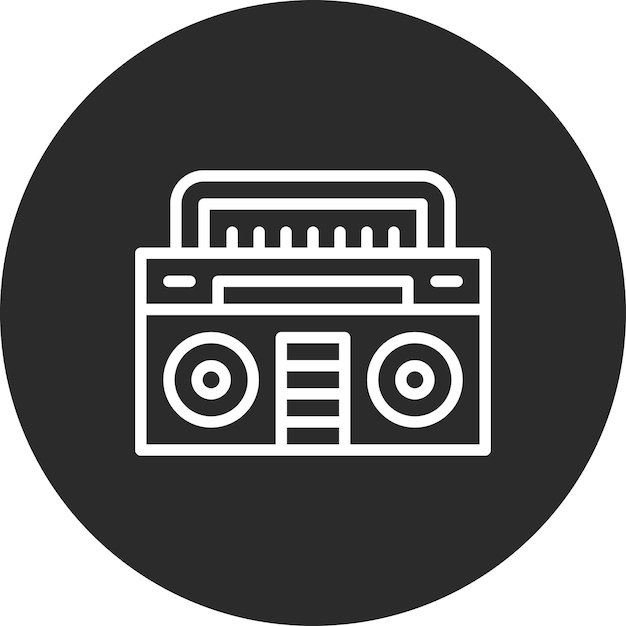 Ilustración del icono vectorial de Boombox del conjunto de iconos de cumpleaños