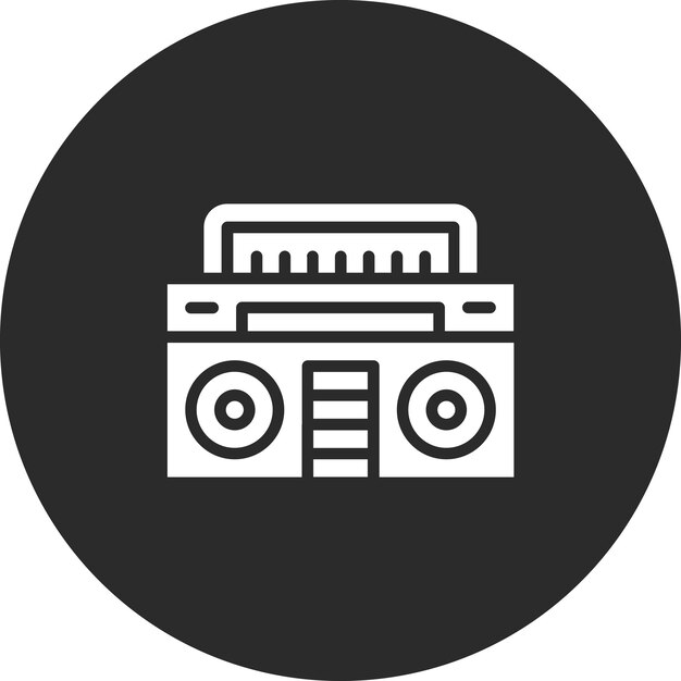 Ilustración del icono vectorial de Boombox del conjunto de iconos de cumpleaños