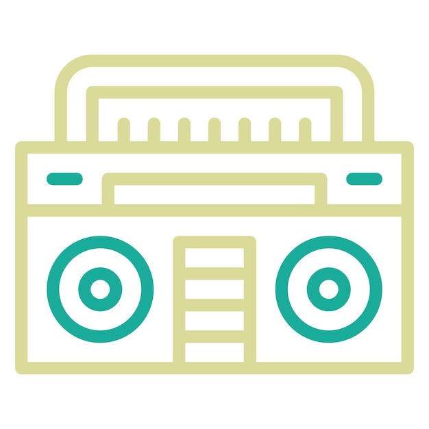Ilustración del icono vectorial de Boombox del conjunto de iconos de cumpleaños