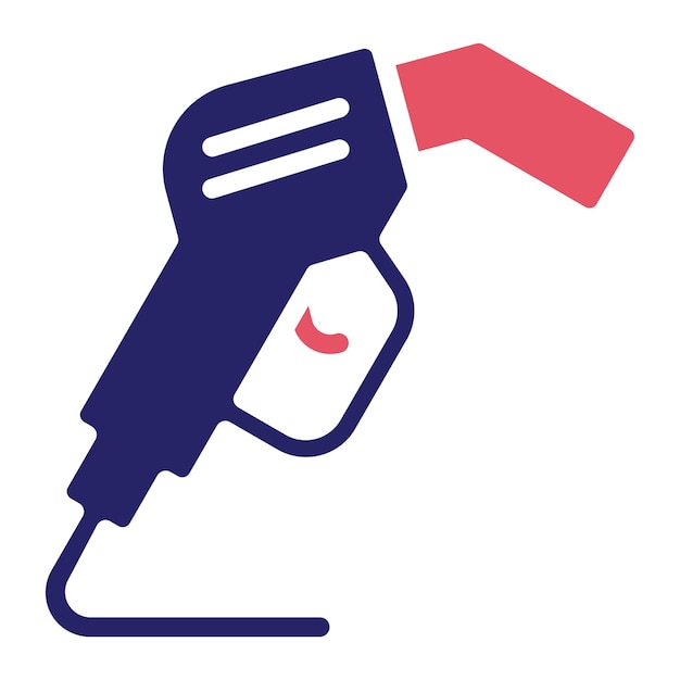 Ilustración del icono vectorial de la boquilla de aceite del conjunto de iconos de la industria de la gasolina