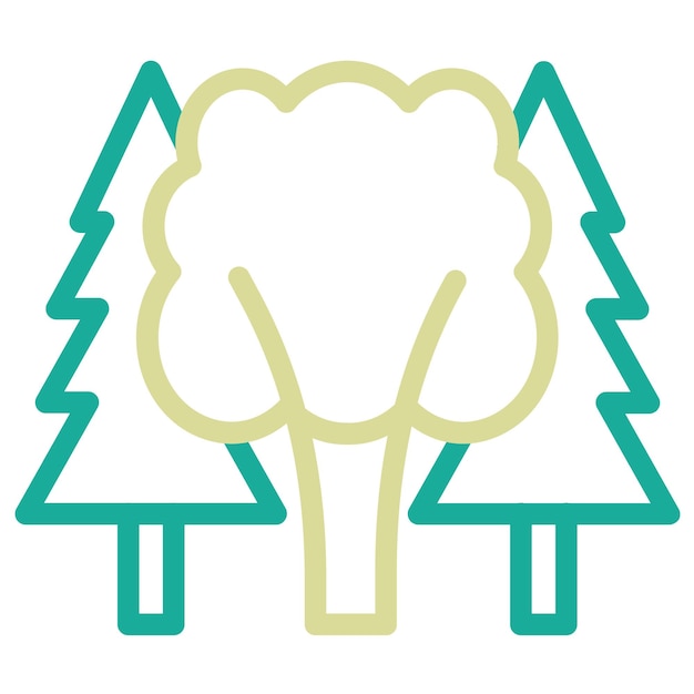 Ilustración del icono vectorial del bosque del conjunto de iconos de ecología