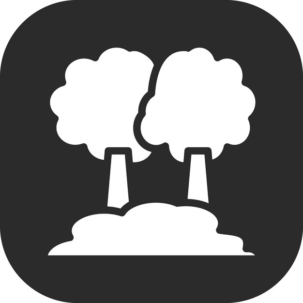 Ilustración del icono vectorial del bosque del conjunto de iconos de energía sostenible