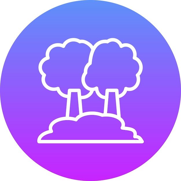 Ilustración del icono vectorial del bosque del conjunto de iconos de energía sostenible