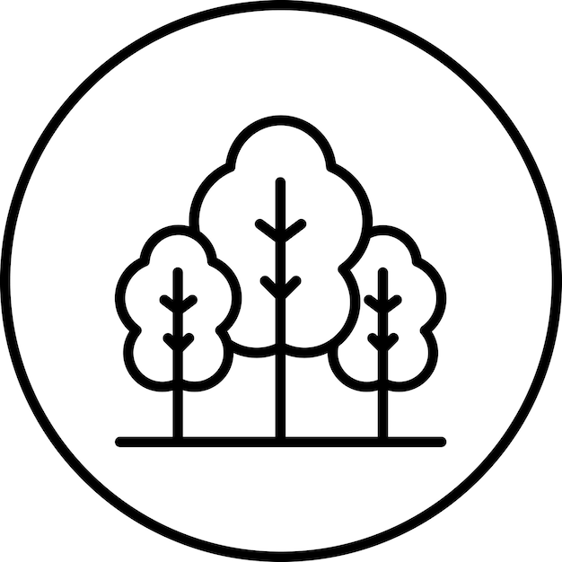 Ilustración del icono vectorial del bosque del conjunto de iconos de primavera