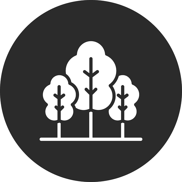 Ilustración del icono vectorial del bosque del conjunto de iconos de primavera