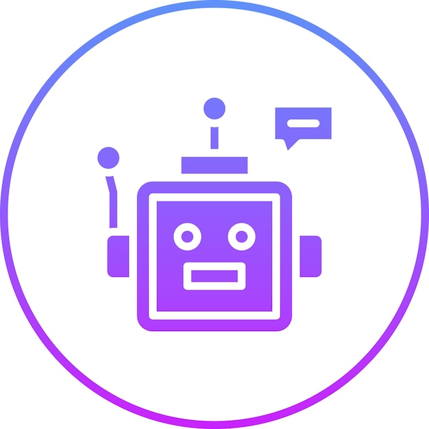 Ilustración del icono vectorial del bot de chat del conjunto de iconos de codificación y desarrollo