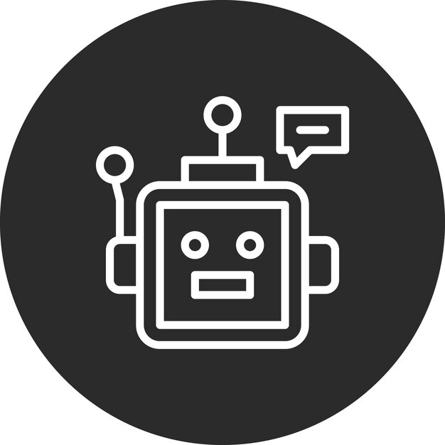 Ilustración del icono vectorial del bot de chat del conjunto de iconos de codificación y desarrollo
