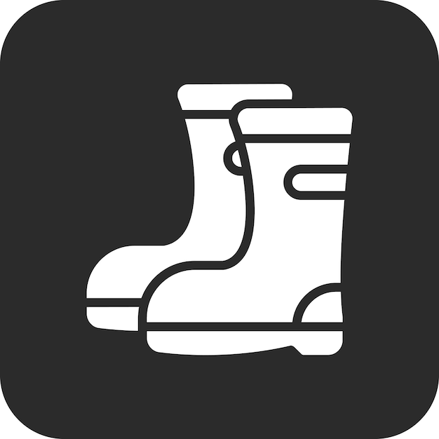 Ilustración del icono vectorial de las botas agrícolas del conjunto de iconos agrícolas