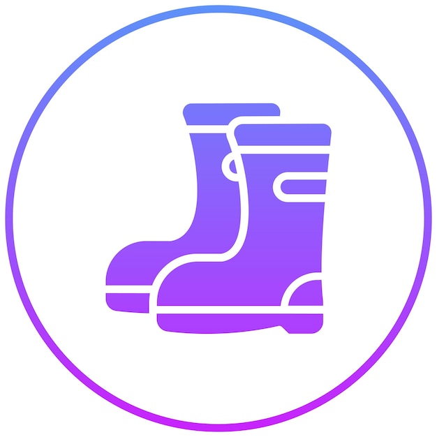 Ilustración del icono vectorial de las botas agrícolas del conjunto de iconos agrícolas