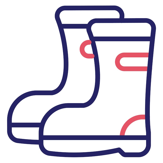 Ilustración del icono vectorial de las botas agrícolas del conjunto de iconos agrícolas