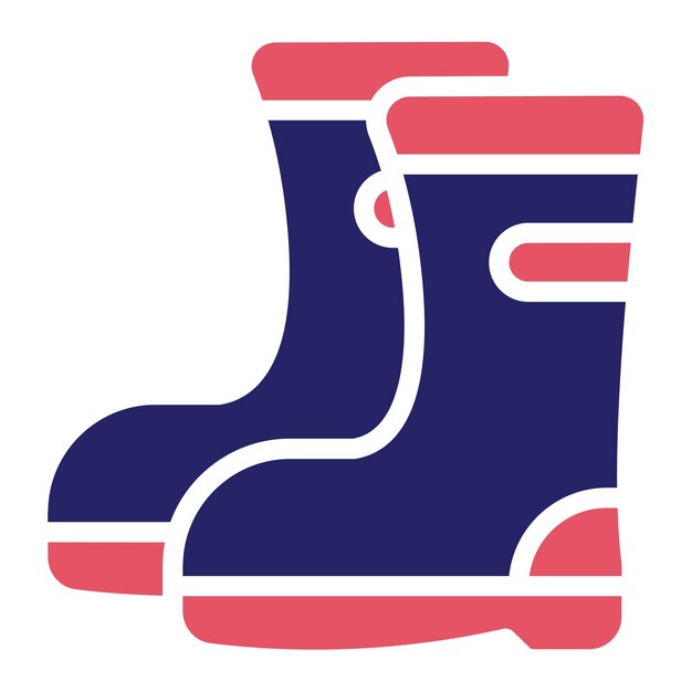 Ilustración del icono vectorial de las botas agrícolas del conjunto de iconos agrícolas